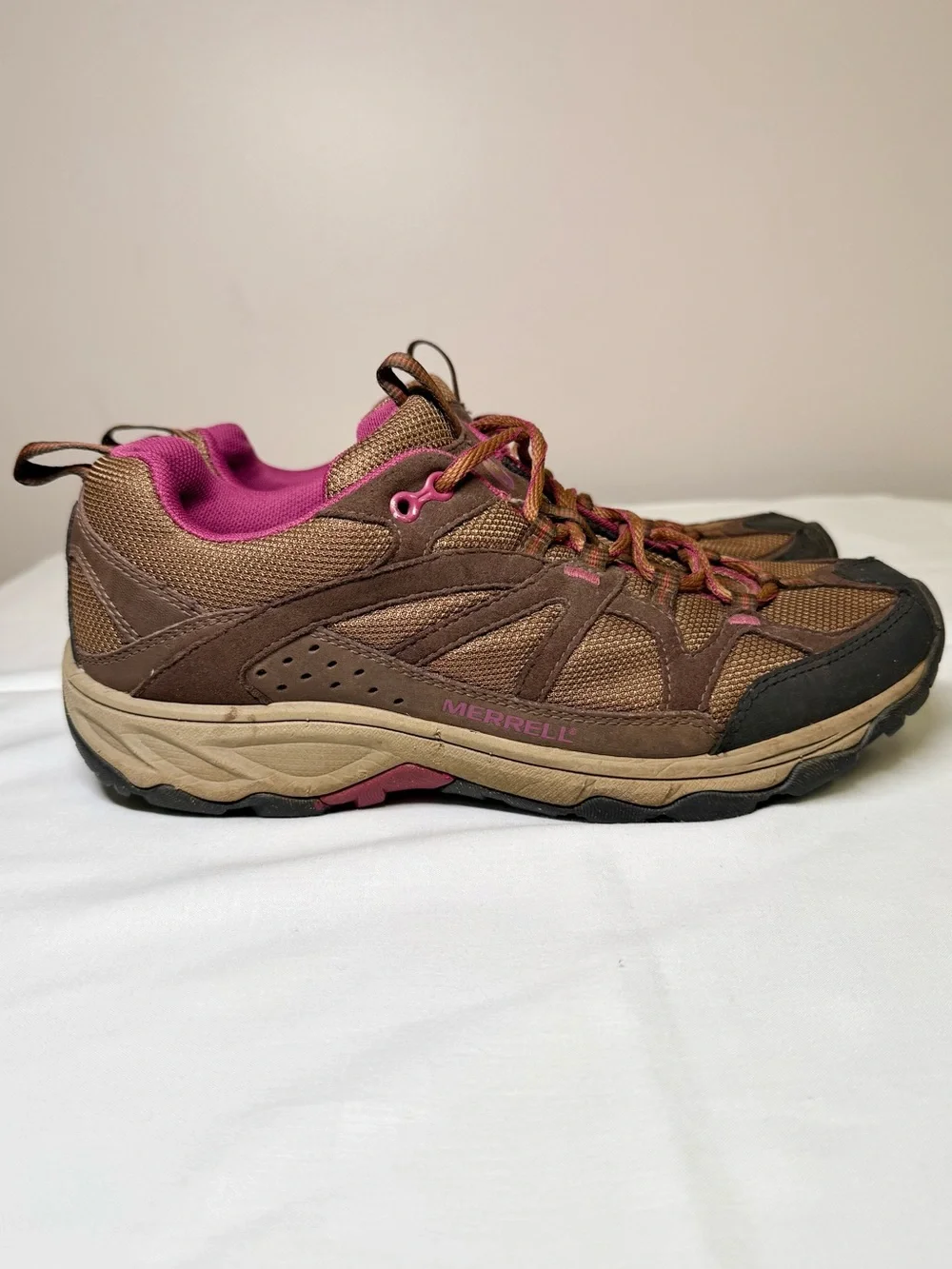 Merrell Otter Hiking Shoes Brown Pink Trail Outdoor Sneakers Women’s 9.5